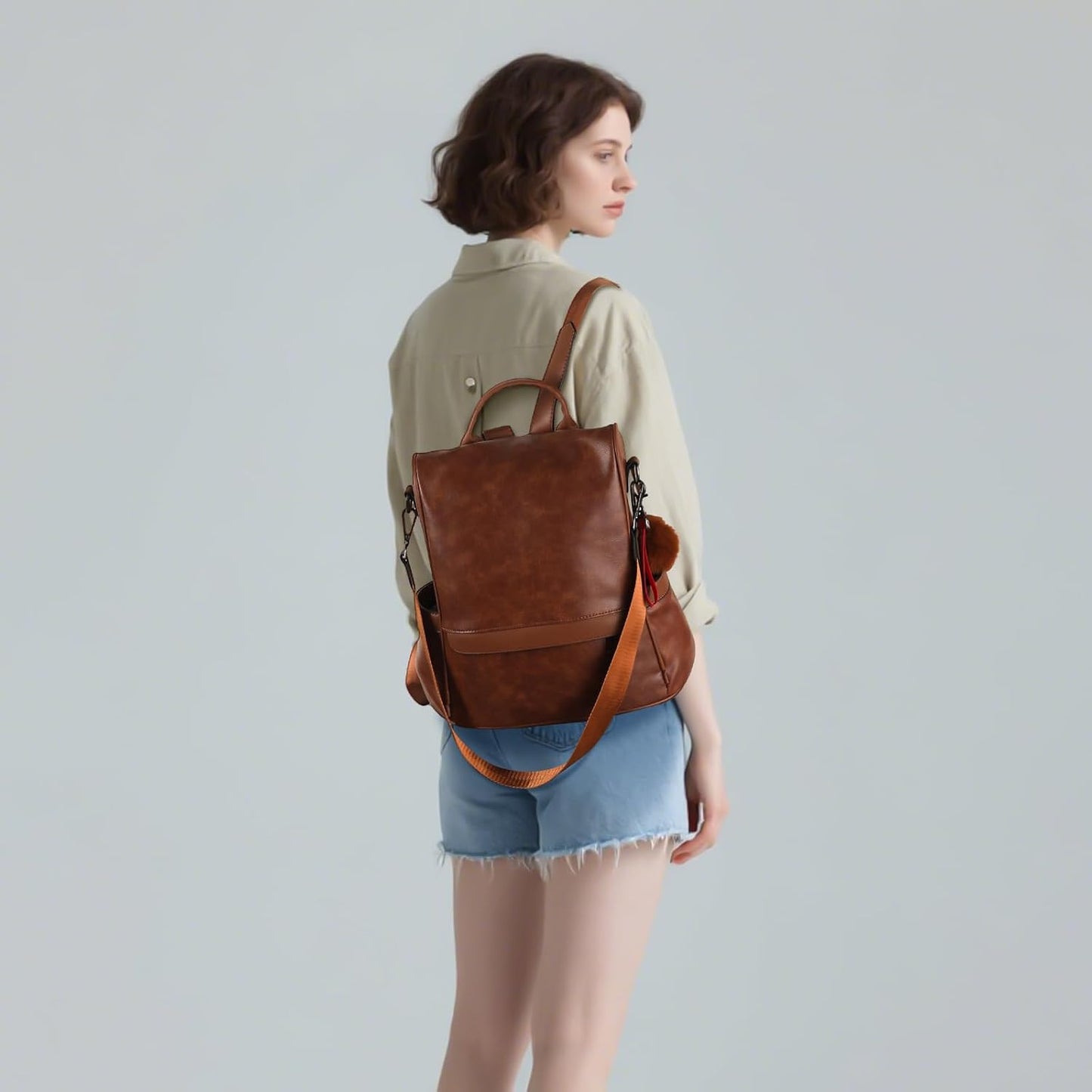 Women's PU Leather Anti-Theft Backpack Purse - Casual Shoulder Bag and Fashion Satchel