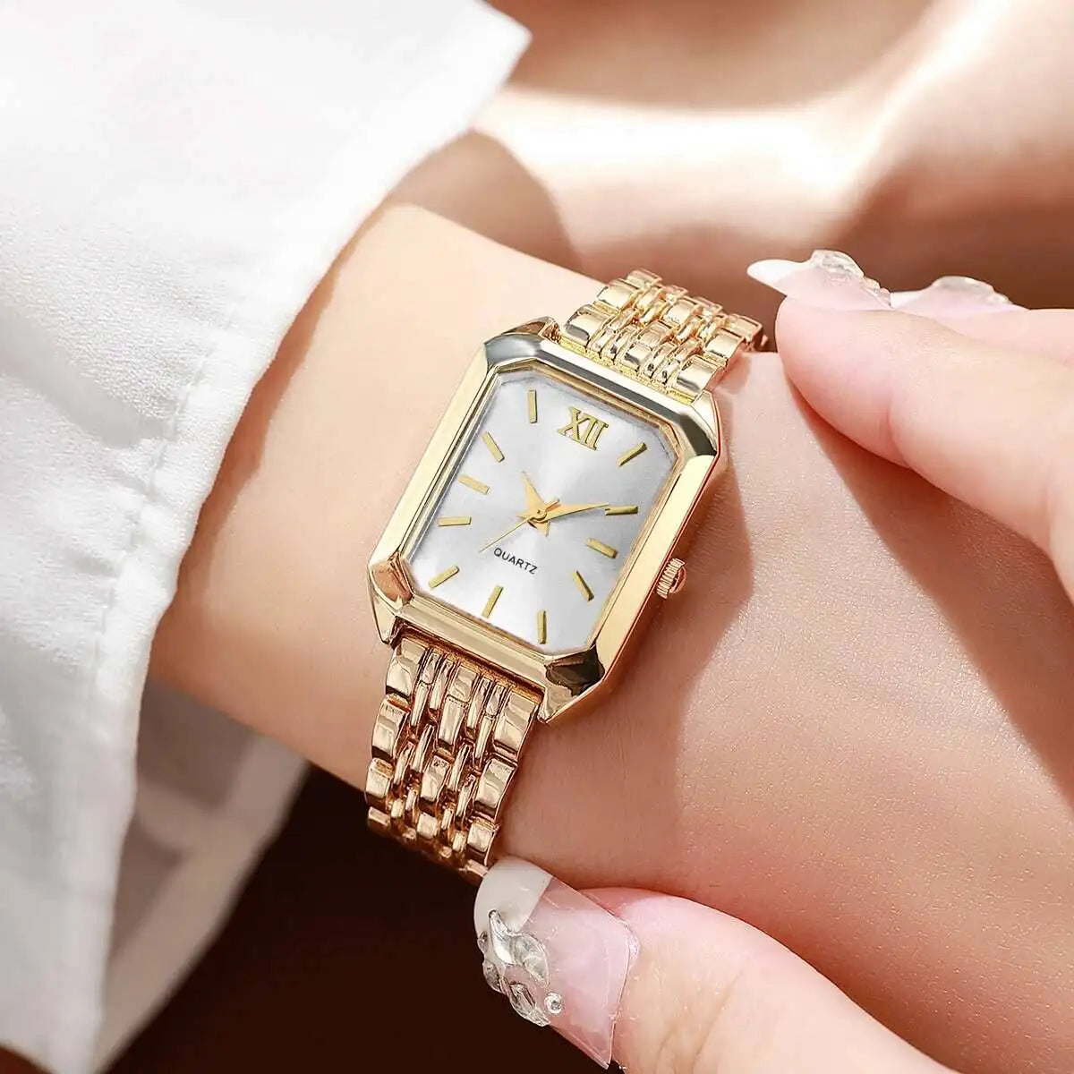 Fashion Rectangle Women Quartz Watch Luxury Analog Wristwatches Reloj Mujer Girls Clock Gift(Without Box)
