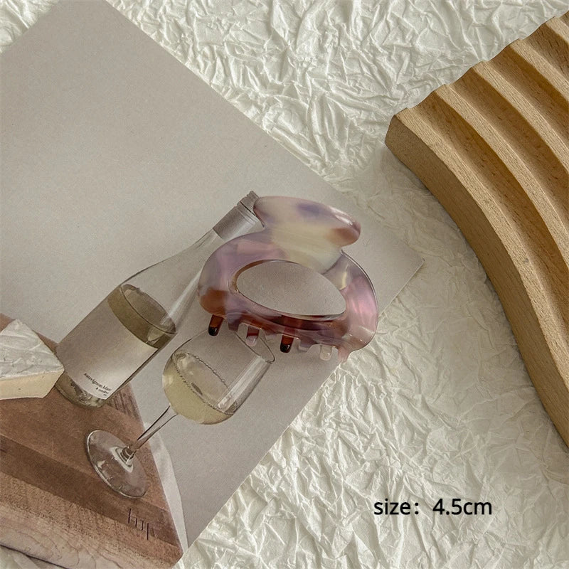 2023 New Women Hair Claw Small 3.5cm Acetate Hair Clips Elegant Colorful Hollow Out Claw Clip Girls Hair Accessories Hairclip