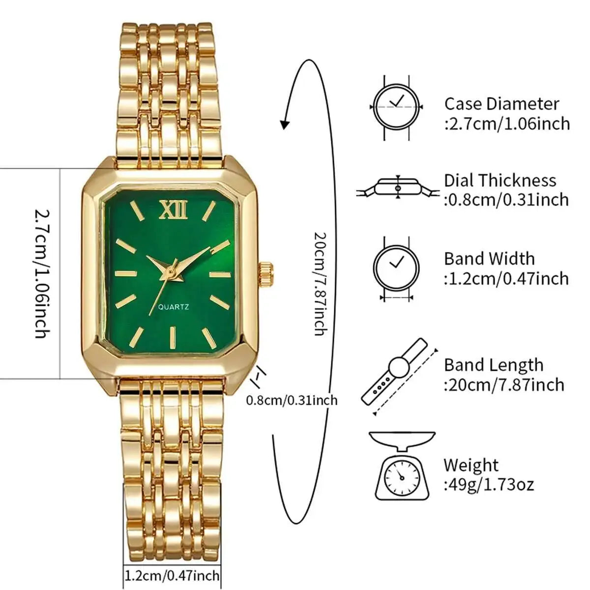 Fashion Rectangle Women Quartz Watch Luxury Analog Wristwatches Reloj Mujer Girls Clock Gift(Without Box)