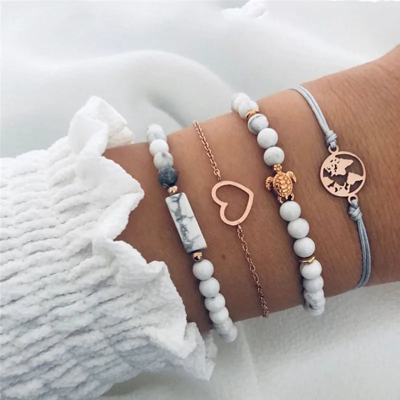 Cuban Chain Bracelet Set for Women, Gold Color, Boho Retro, Thick Twist, Trendy Quality Jewelry Gifts, 11Pcs, 2024