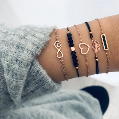 Cuban Chain Bracelet Set for Women, Gold Color, Boho Retro, Thick Twist, Trendy Quality Jewelry Gifts, 11Pcs, 2024