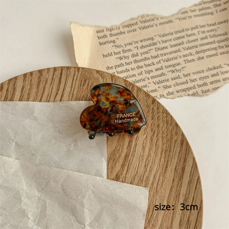 2023 New Women Hair Claw Small 3.5cm Acetate Hair Clips Elegant Colorful Hollow Out Claw Clip Girls Hair Accessories Hairclip