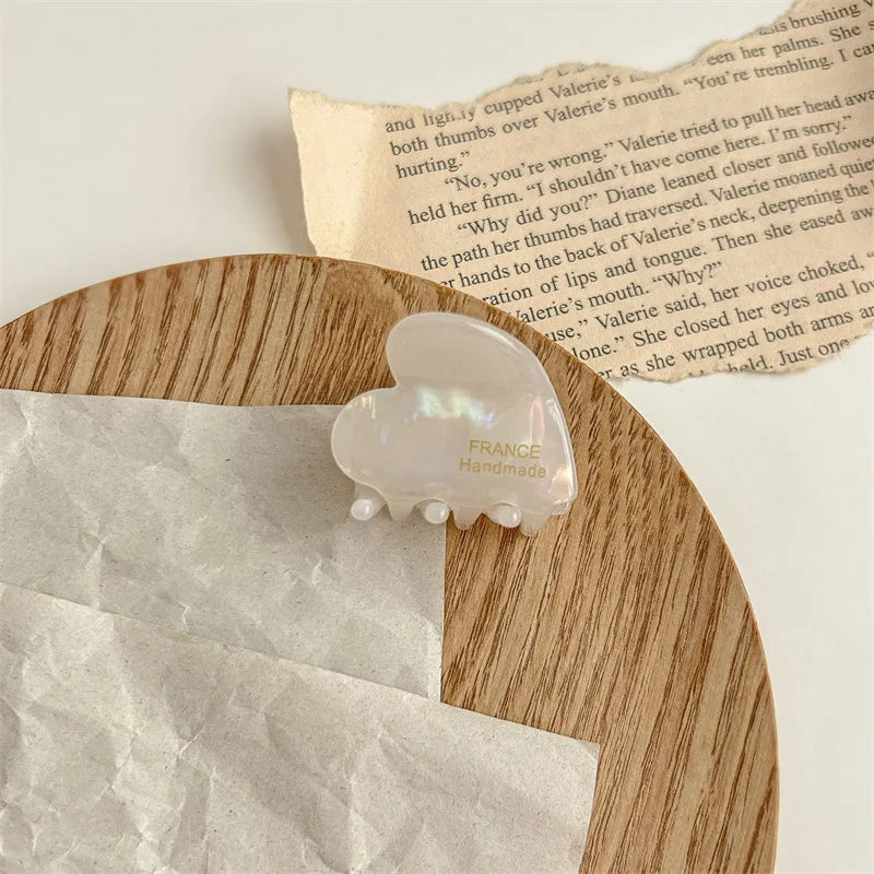 2023 New Women Hair Claw Small 3.5cm Acetate Hair Clips Elegant Colorful Hollow Out Claw Clip Girls Hair Accessories Hairclip